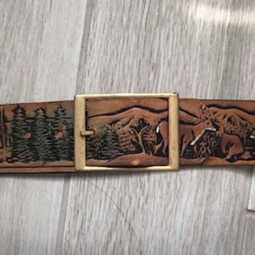 Vintage Latitan Leather Steerhide Hand Painted 36